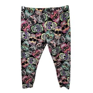 No Boundaries Juniors XXL Leggings Sugar Skull Day of the Dead Girls Womens 1633